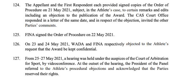 孙杨案二审仲裁书：本有望再缩短禁赛期却错失关键